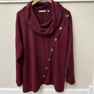 Notations Women’s Cowl Neck Button Sweater